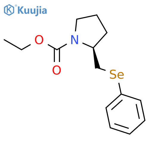 1-Pyrrolidinecarboxylic acid, 2-[(phenylseleno)methyl]-, ethyl ester, (S)- structure