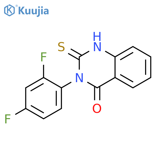 3-(2,4-difluorophenyl)-2-sulfanyl-3,4-dihydroquinazolin-4-one structure