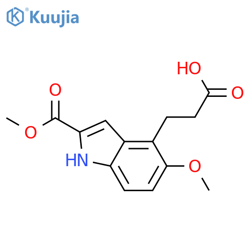 1H-Indole-4-propanoic acid, 5-methoxy-2-(methoxycarbonyl)- structure