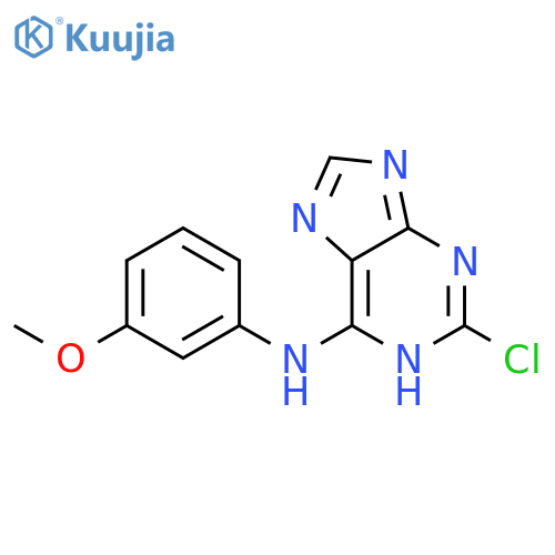 2-chloro-N-(3-methoxyphenyl)-7H-purin-6-amine structure