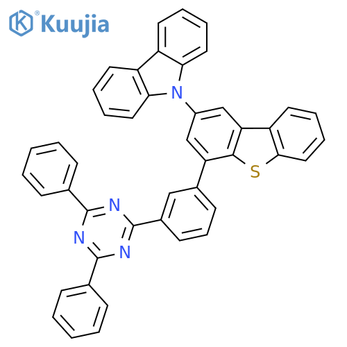 9H-Carbazole, 9-[4-[3-(4,6-diphenyl-1,3,5-triazin-2-yl)phenyl]-2-dibenzothienyl]- structure