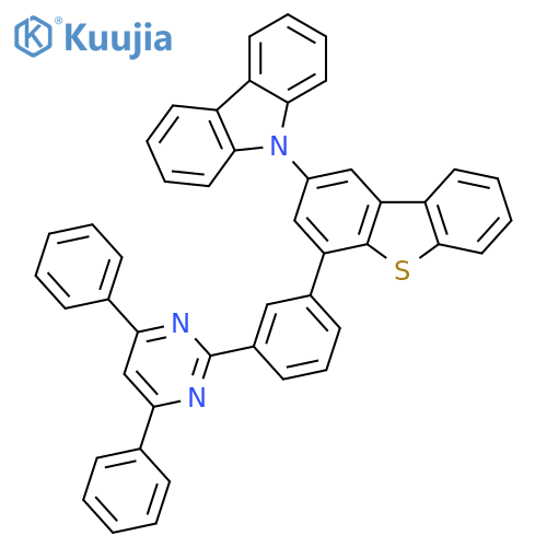 9H-Carbazole, 9-[4-[3-(4,6-diphenyl-2-pyrimidinyl)phenyl]-2-dibenzothienyl]- structure