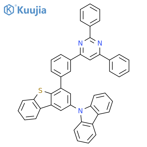 9H-Carbazole, 9-[4-[3-(2,6-diphenyl-4-pyrimidinyl)phenyl]-2-dibenzothienyl]- structure