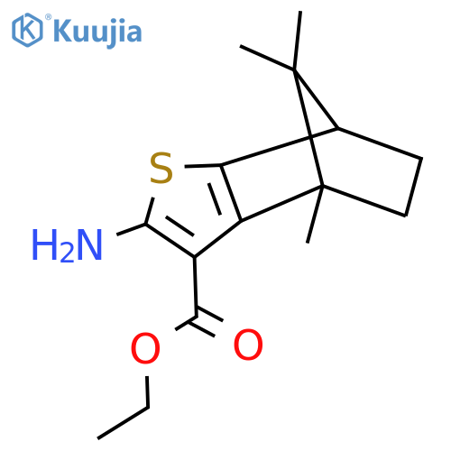Ethyl 4-amino-7,10,10-trimethyl-3-thiatricyclo[5.2.1.02,6]deca-2(6),4-diene-5-carboxylate structure