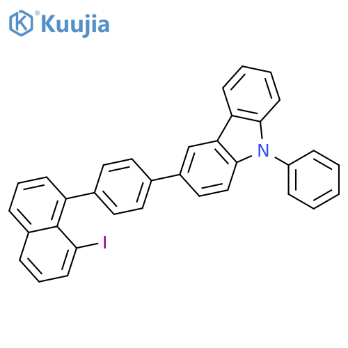 9H-Carbazole, 3-[4-(8-iodo-1-naphthalenyl)phenyl]-9-phenyl- structure