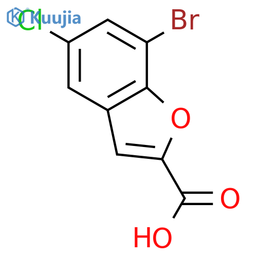 7-Bromo-5-chloro-1-benzofuran-2-carboxylic Acid structure