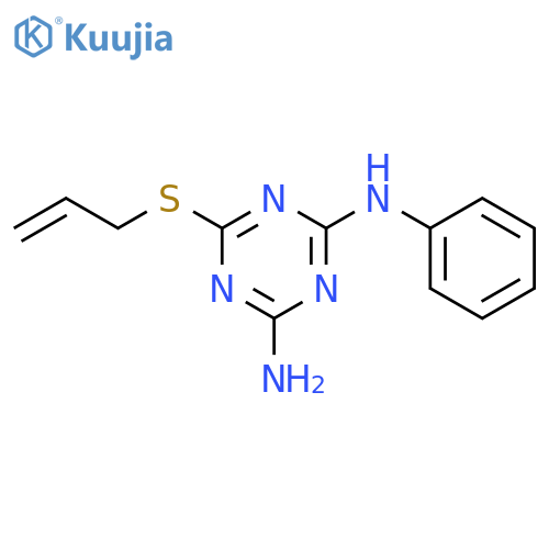 2-n-phenyl-6-prop-2-enylsulfanyl-1,3,5-triazine-2,4-diamine structure