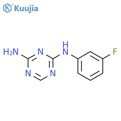 N-(3-fluorophenyl)-1,3,5-triazine-2,4-diamine structure