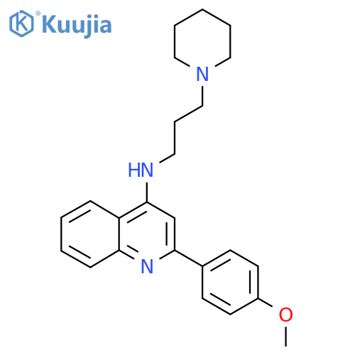 2-(4-Methoxyphenyl)-N-(3-(piperidin-1-yl)propyl)quinolin-4-amine structure