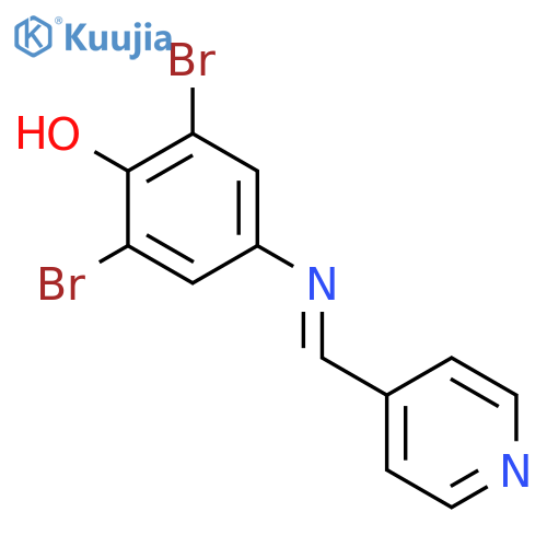 Phenol, 2,6-dibromo-4-[(4-pyridinylmethylene)amino]- structure