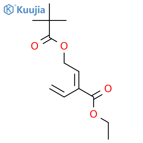 2-Butenoic acid, 4-(2,2-dimethyl-1-oxopropoxy)-2-ethenyl-, ethyl ester structure