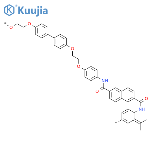 Poly[oxy-1,2-ethanediyloxy-1,4-phenylene(1-methylethylidene)-1,4-phenyleneoxy-1,2-ethanediyloxy-1,4-phenyleneiminocarbonyl-2,6-naphthalenediylcarbonylimino-1,4-phenylene] structure