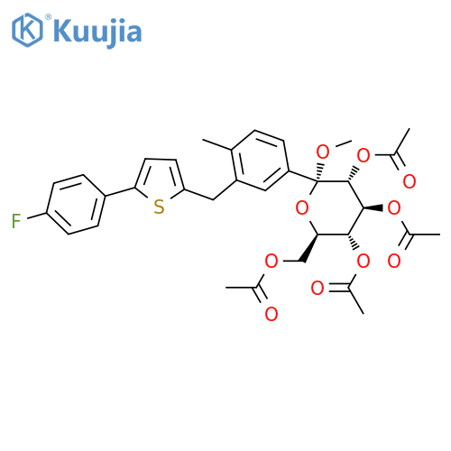 α-D-Glucopyranoside, methyl 1-C-[3-[[5-(4-fluorophenyl)-2-thienyl]methyl]-4-methylphenyl]-, 2,3,4,6-tetraacetate structure