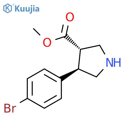 rac-methyl (3R,4S)-4-(4-bromophenyl)pyrrolidine-3-carboxylate structure