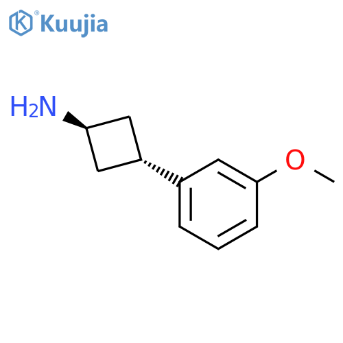 (1r,3r)-3-(3-methoxyphenyl)cyclobutan-1-amine, trans structure