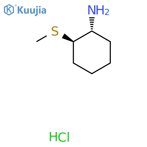 rac-(1R,2R)-2-(methylsulfanyl)cyclohexan-1-amine hydrochloride structure