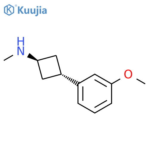 (1r,3r)-3-(3-methoxyphenyl)-N-methylcyclobutan-1-amine structure