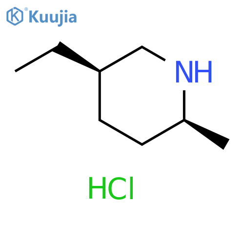 rac-(2R,5S)-5-ethyl-2-methylpiperidine hydrochloride, cis structure