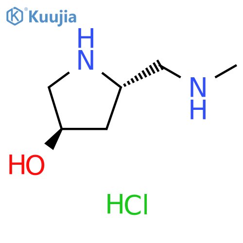 rac-(3R,5S)-5-(methylamino)methylpyrrolidin-3-ol dihydrochloride structure