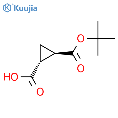 (1R,2R)-2-tert-butoxycarbonylcyclopropanecarboxylic acid structure
