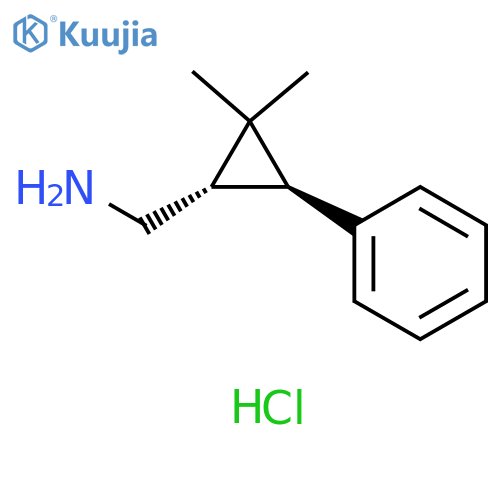rac-(1R,3R)-2,2-dimethyl-3-phenylcyclopropylmethanamine hydrochloride structure