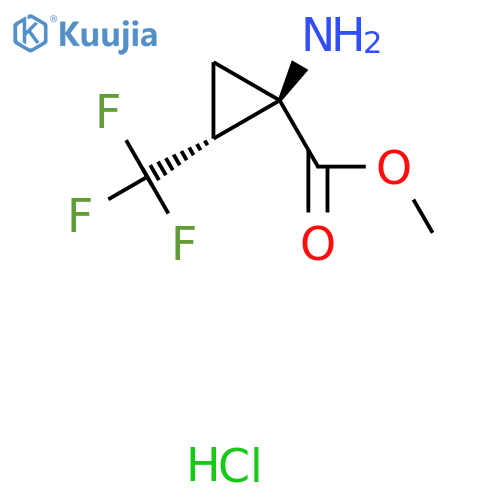rac-methyl (1R,2R)-1-amino-2-(trifluoromethyl)cyclopropane-1-carboxylate hydrochloride, trans structure