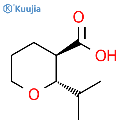 rac-(2R,3S)-2-(propan-2-yl)oxane-3-carboxylic acid structure