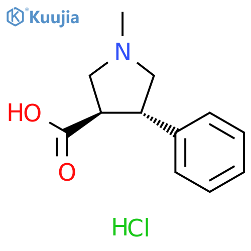 rac-(3R,4S)-1-methyl-4-phenylpyrrolidine-3-carboxylic acid hydrochloride structure