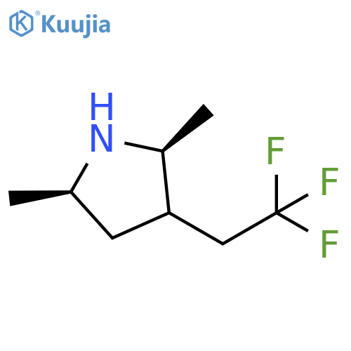 rac-(2R,5S)-2,5-dimethyl-3-(2,2,2-trifluoroethyl)pyrrolidine structure