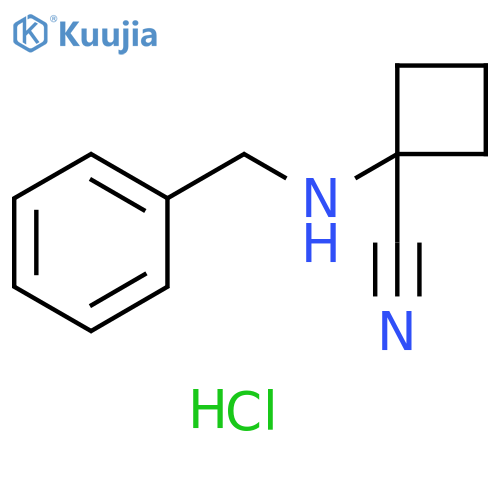1-(benzylamino)cyclobutane-1-carbonitrile hydrochloride structure