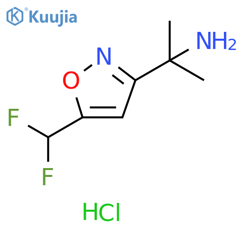 2-5-(difluoromethyl)-1,2-oxazol-3-ylpropan-2-amine hydrochloride structure