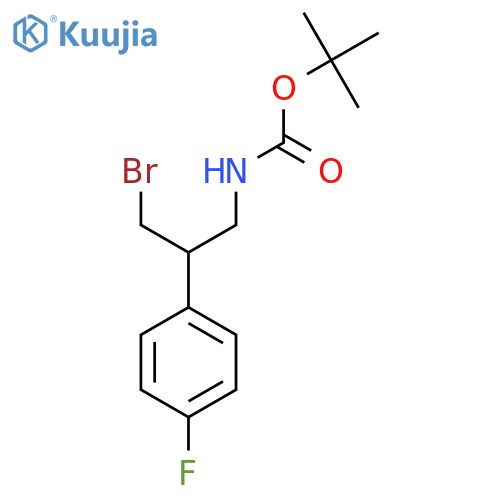 tert-butyl N-3-bromo-2-(4-fluorophenyl)propylcarbamate structure