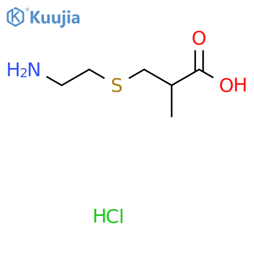 3-(2-aminoethyl)sulfanyl-2-methylpropanoic acid hydrochloride structure