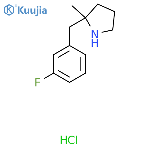 2-[(3-Fluorophenyl)methyl]-2-methylpyrrolidine hydrochloride structure