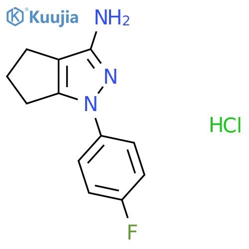 1-(4-fluorophenyl)-1H,4H,5H,6H-cyclopentacpyrazol-3-amine hydrochloride structure