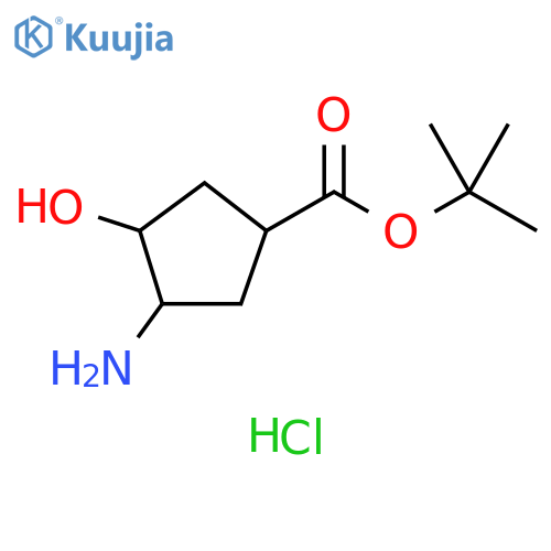 tert-butyl 3-amino-4-hydroxycyclopentane-1-carboxylate hydrochloride structure