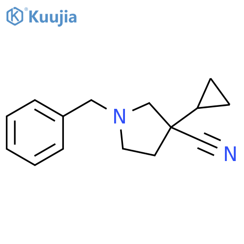 1-benzyl-3-cyclopropylpyrrolidine-3-carbonitrile structure