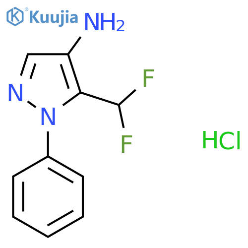 5-(difluoromethyl)-1-phenyl-1H-pyrazol-4-amine hydrochloride structure
