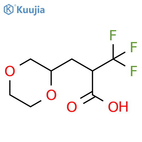 2-[(1,4-Dioxan-2-yl)methyl]-3,3,3-trifluoropropanoic acid structure