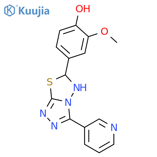 2-Methoxy-4-(3-pyridin-3-yl-5,6-dihydro-[1,2,4]triazolo[3,4-b][1,3,4]thiadiazol-6-yl)phenol structure