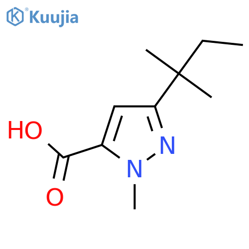 1-methyl-3-(2-methylbutan-2-yl)-1H-pyrazole-5-carboxylic acid structure