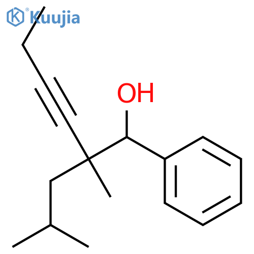 Benzenemethanol, α-[(1R)-1-methyl-1-(2-methylpropyl)-2-pentyn-1-yl]-, (αR)-rel- structure