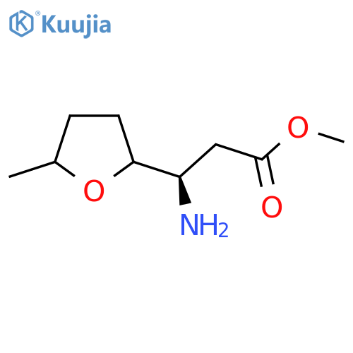 methyl (3R)-3-amino-3-(5-methyloxolan-2-yl)propanoate structure