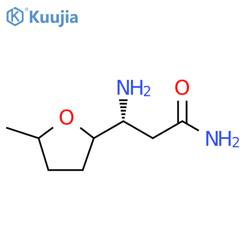 (3R)-3-amino-3-(5-methyloxolan-2-yl)propanamide structure