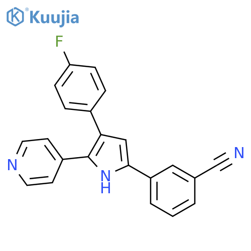 Benzonitrile, 3-[4-(4-fluorophenyl)-5-(4-pyridinyl)-1H-pyrrol-2-yl]- structure