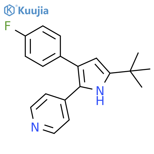 Pyridine, 4-[5-(1,1-dimethylethyl)-3-(4-fluorophenyl)-1H-pyrrol-2-yl]- structure