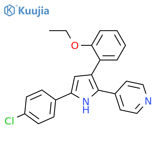 Pyridine, 4-[5-(4-chlorophenyl)-3-(2-ethoxyphenyl)-1H-pyrrol-2-yl]- structure