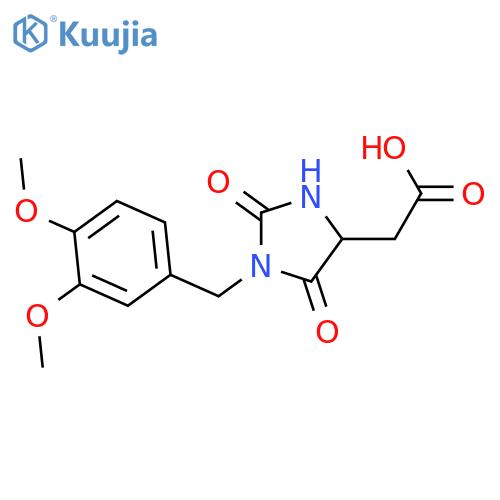 1-(3,4-Dimethoxybenzyl)-2,5-dioxoimidazolidin-4-ylacetic acid structure