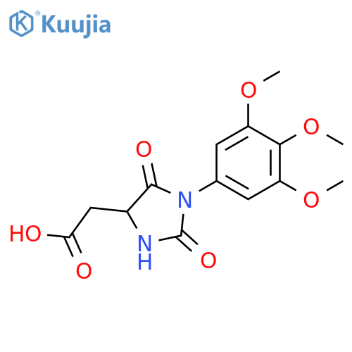 2,5-Dioxo-1-(3,4,5-trimethoxyphenyl)imidazolidin-4-ylacetic acid structure