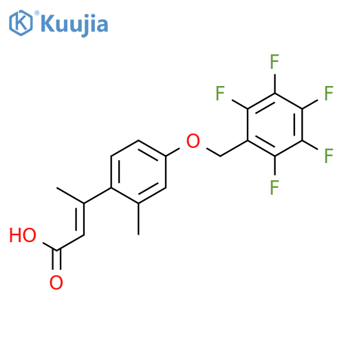2-Butenoic acid, 3-[2-methyl-4-[(pentafluorophenyl)methoxy]phenyl]- structure